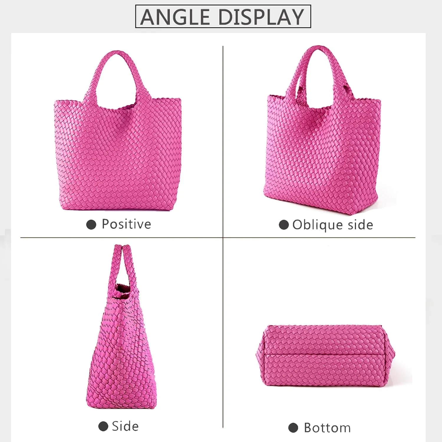 JINMANXUE Fashion Woven Bag Shopper Bag Travel Handbags and Purses Women Tote Bag Large Capacity Shoulder Bags