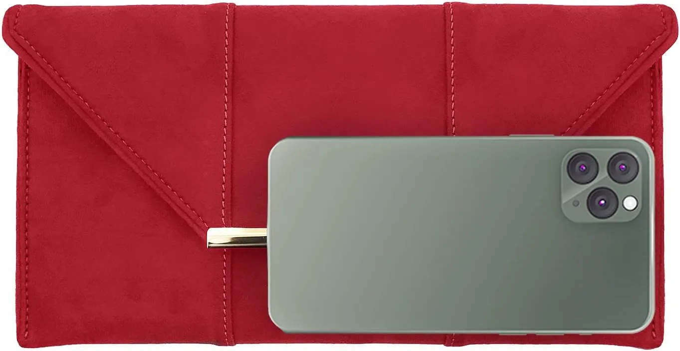 JNB Faux Microsuede Envelope Clutch
