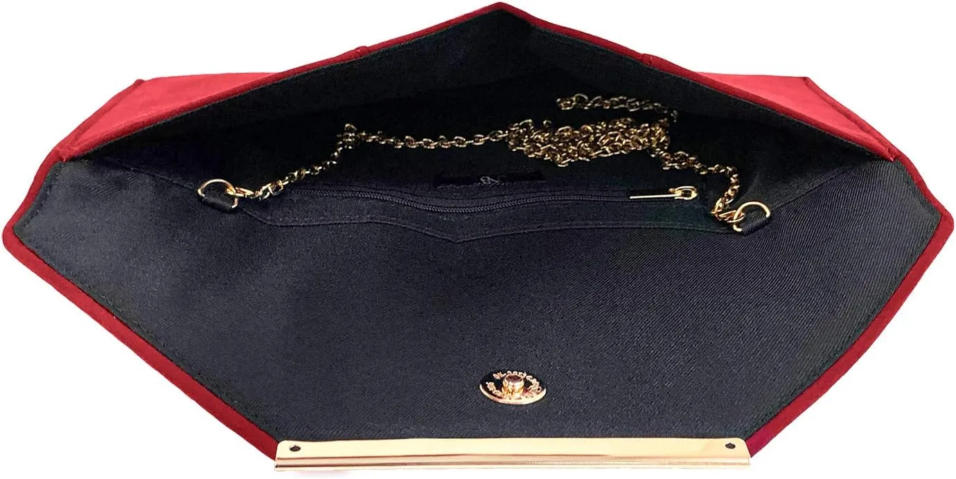 JNB Faux Microsuede Envelope Clutch