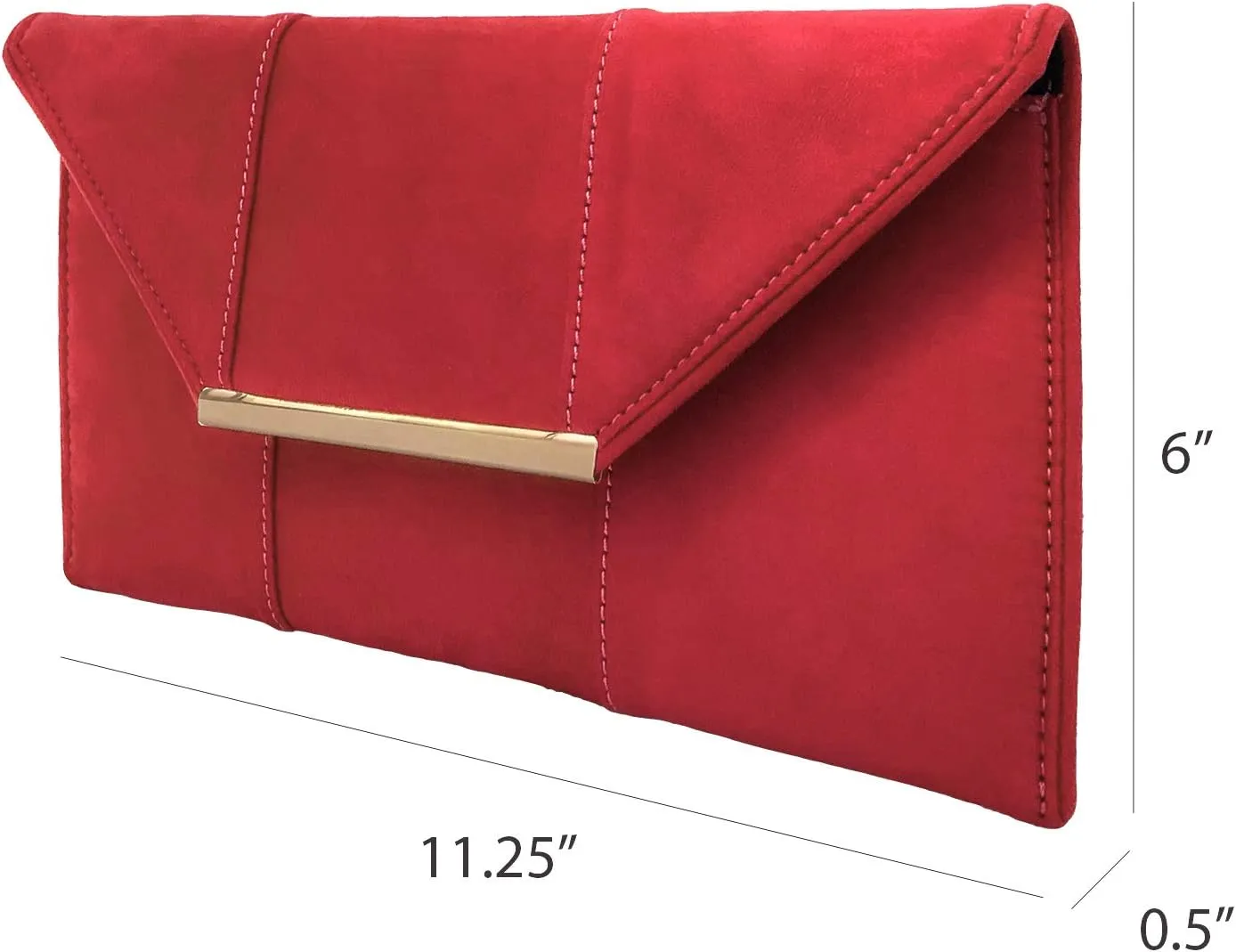 JNB Faux Microsuede Envelope Clutch