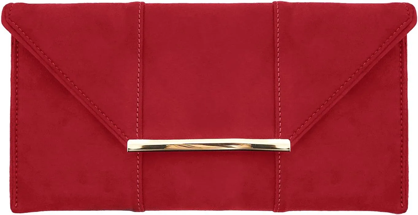 JNB Faux Microsuede Envelope Clutch