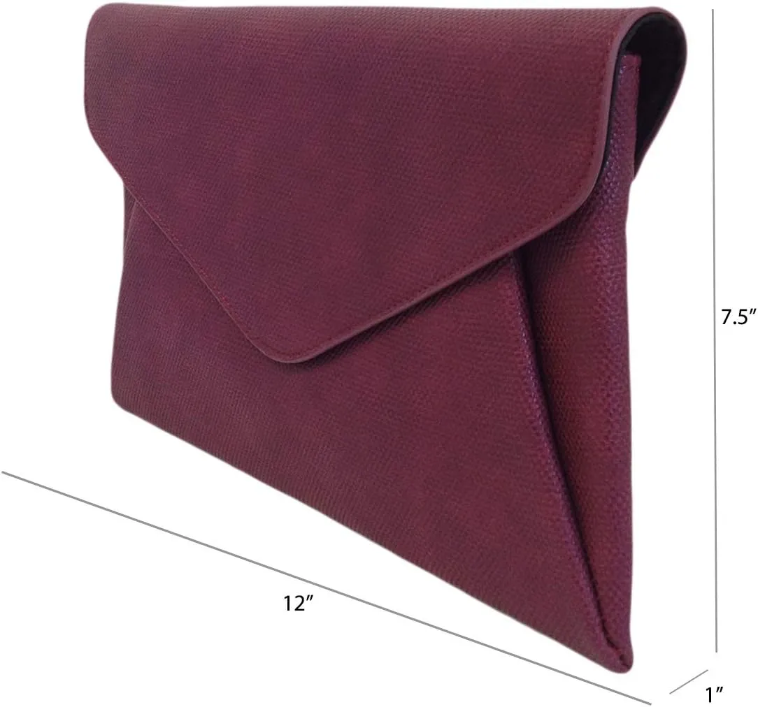 JNB Synthetic Leather Double Pocket Envelop Clutch