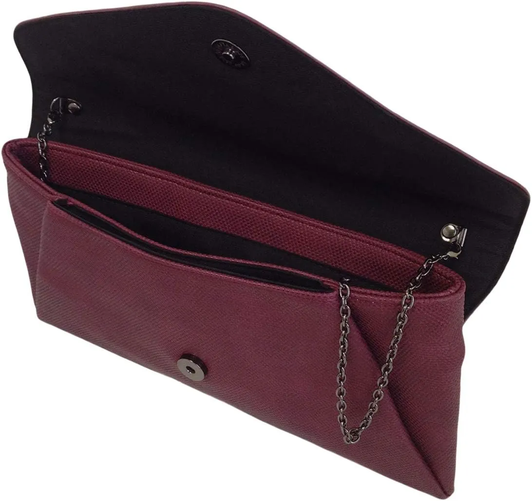 JNB Synthetic Leather Double Pocket Envelop Clutch