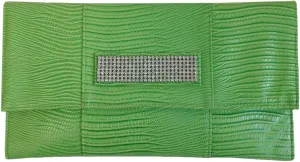 JNB Synthetic Lizard Rhinestone Accent Envelope Clutch