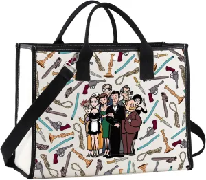 JNIAP Mystery Movie Makeup Bag Mystery Movie Gifts Mystery Weapon Gift White & Peacock & Scarlet & Green & Mustard Zipper Bag