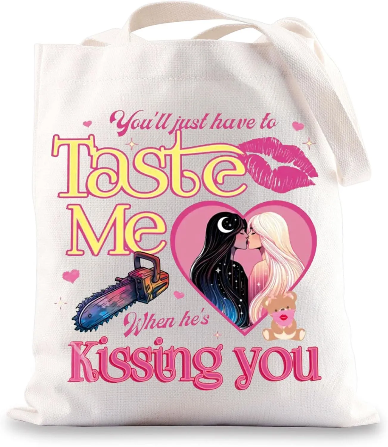JNIAP Taste Tote Bag Taste Lyrics Gifts You’ll Just Have To Taste Me When He’s Kissin’ You Singer Merchandise