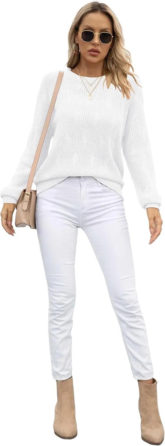 Jouica Women's Fall Lightweight Sweater Knit Casual Pullovers Sweaters for Women