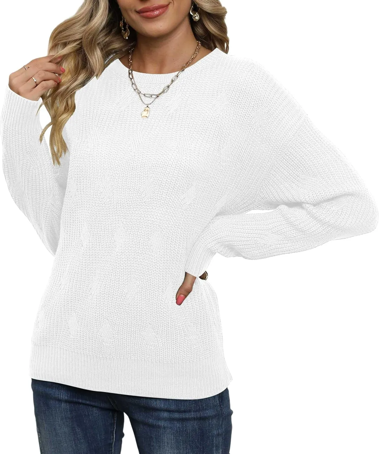 Jouica Women's Fall Lightweight Sweater Knit Casual Pullovers Sweaters for Women