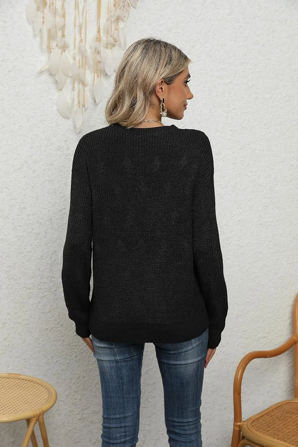 Jouica Women's Fall Lightweight Sweater Knit Casual Pullovers Sweaters for Women