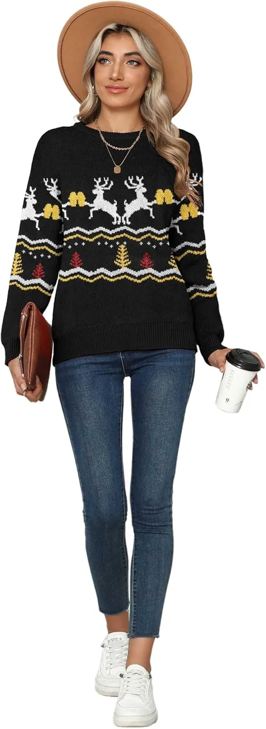 Jouica Women's Fall Lightweight Sweater Knit Casual Pullovers Sweaters for Women