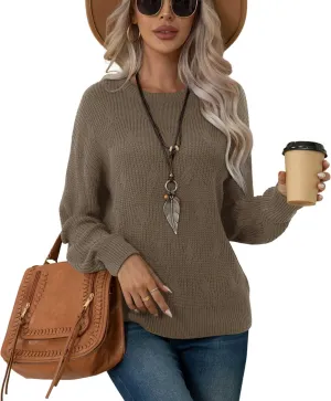 Jouica Women's Fall Lightweight Sweater Knit Casual Pullovers Sweaters for Women