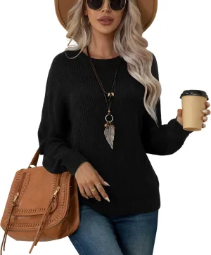 Jouica Women's Fall Lightweight Sweater Knit Casual Pullovers Sweaters for Women