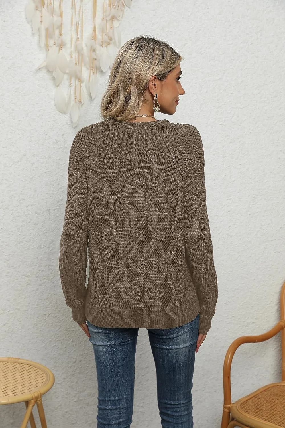 Jouica Women's Fall Lightweight Sweater Knit Casual Pullovers Sweaters for Women