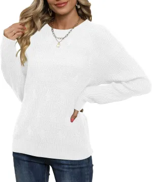 Jouica Women's Fall Lightweight Sweater Knit Casual Pullovers Sweaters for Women