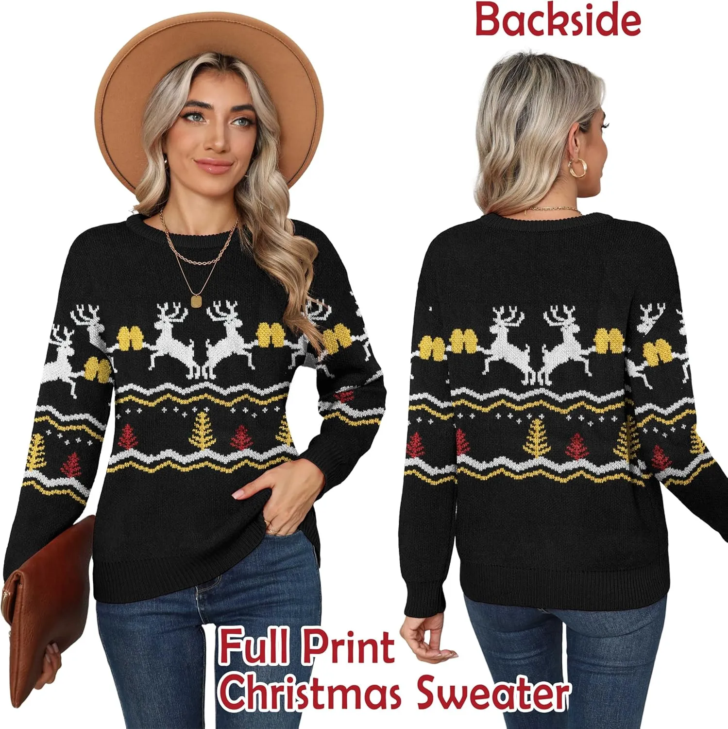 Jouica Women's Fall Lightweight Sweater Knit Casual Pullovers Sweaters for Women