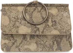 Joy Susan Women's Fashion Pyhton Aria Ring Hand Bag - Natural