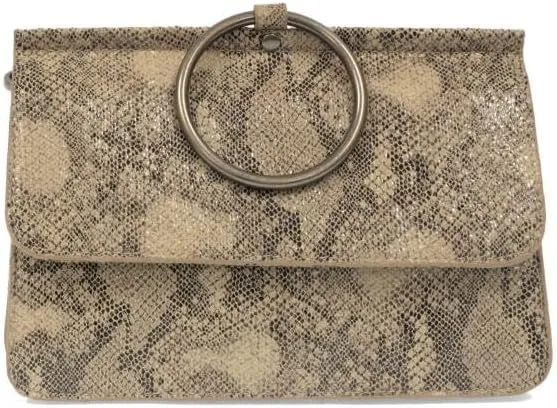 Joy Susan Women's Fashion Pyhton Aria Ring Hand Bag - Natural