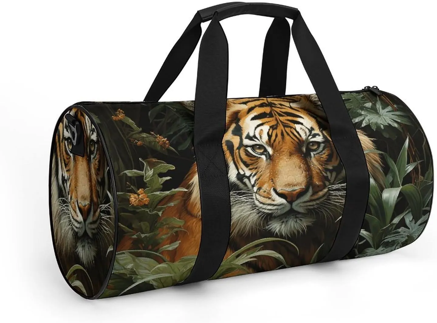 Jungle Tiger Gym Bag Small Travel Duffle Bag with Compartment Carry On Weekender Bag for Women Men