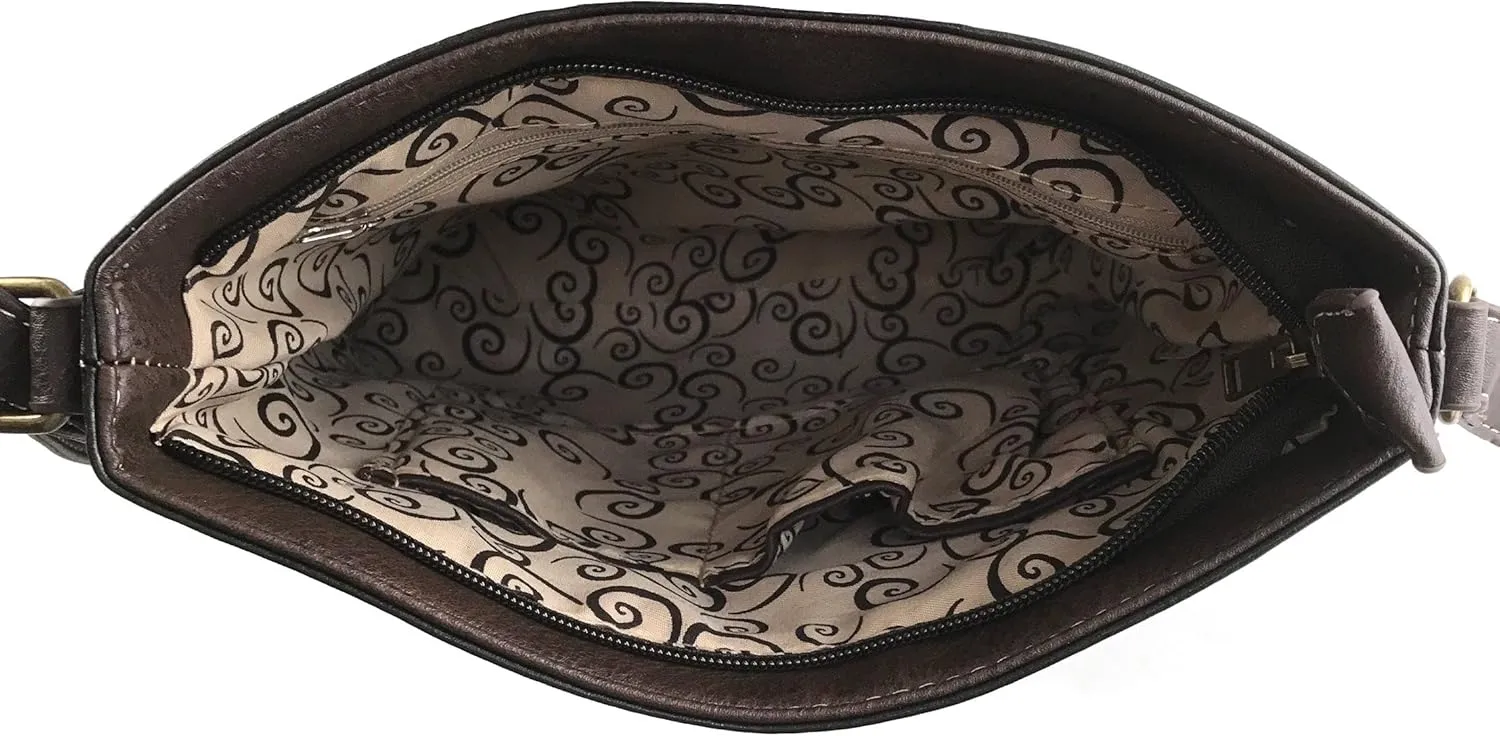 Justin West Autumn Fringe Cut Concho Rhinestone Concealed Carry Handbag Purse Matching Wallet