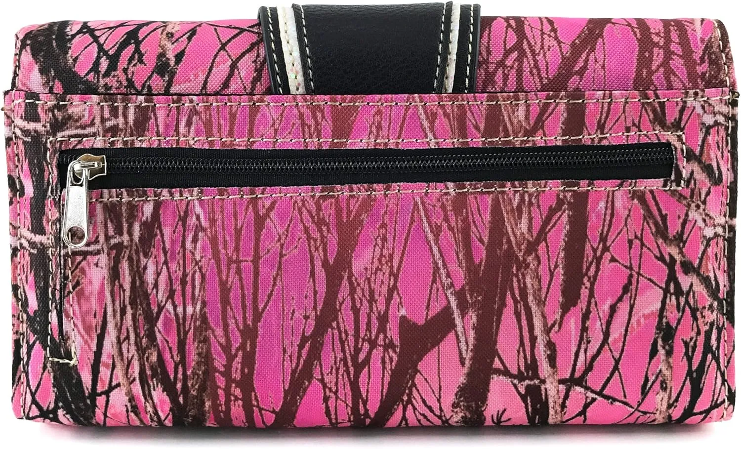 Justin West Camouflage Tree Branches Bling Rhinestone Cross Wings Buckle Crossbody Chain Messenger and Purse