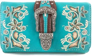 Justin West Concealed Carry Western Cross Duo Color Shoulder Handbag Purse