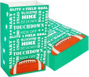 Juvale 36 Pack Football Party Favor Bags - Football Gift Bags for Treats, Snacks, and Goodies for Boys - Ideal for Kids Rugby Team and Sports Birthday Party Supplies (5.3 x 8.7 x 3.3 in)