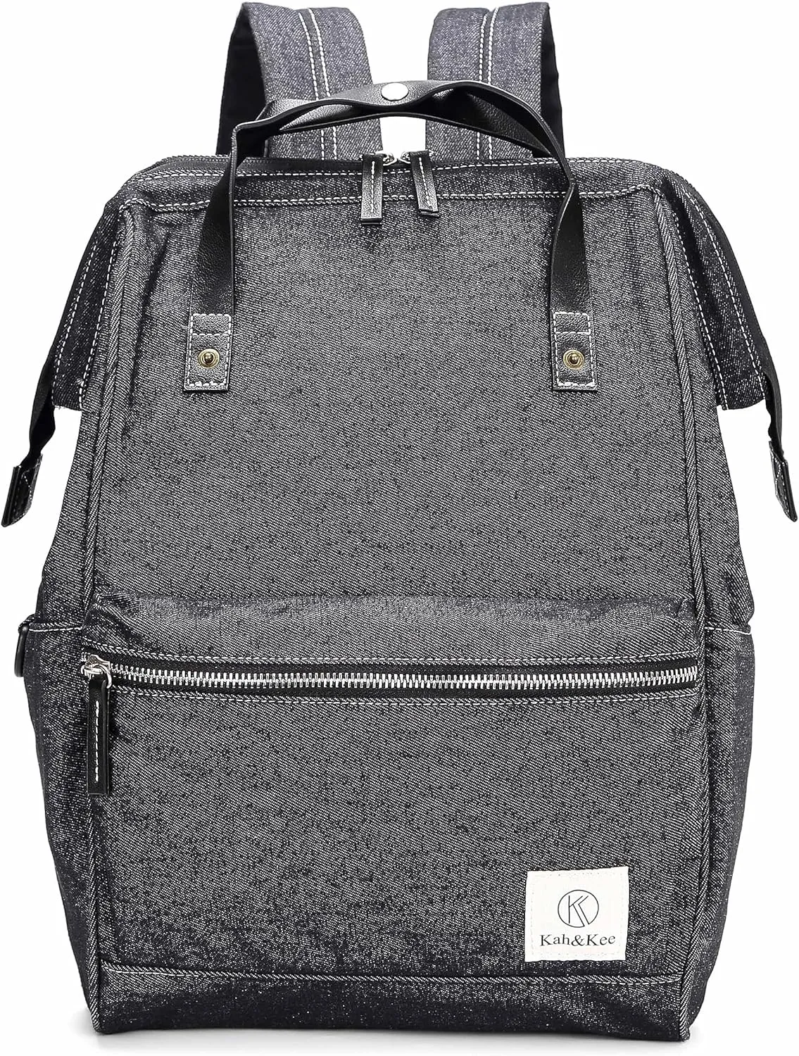 Kah&Kee Polyester Travel Backpack Functional Anti-theft School Laptop for Women Men (Denim Black, Medium)
