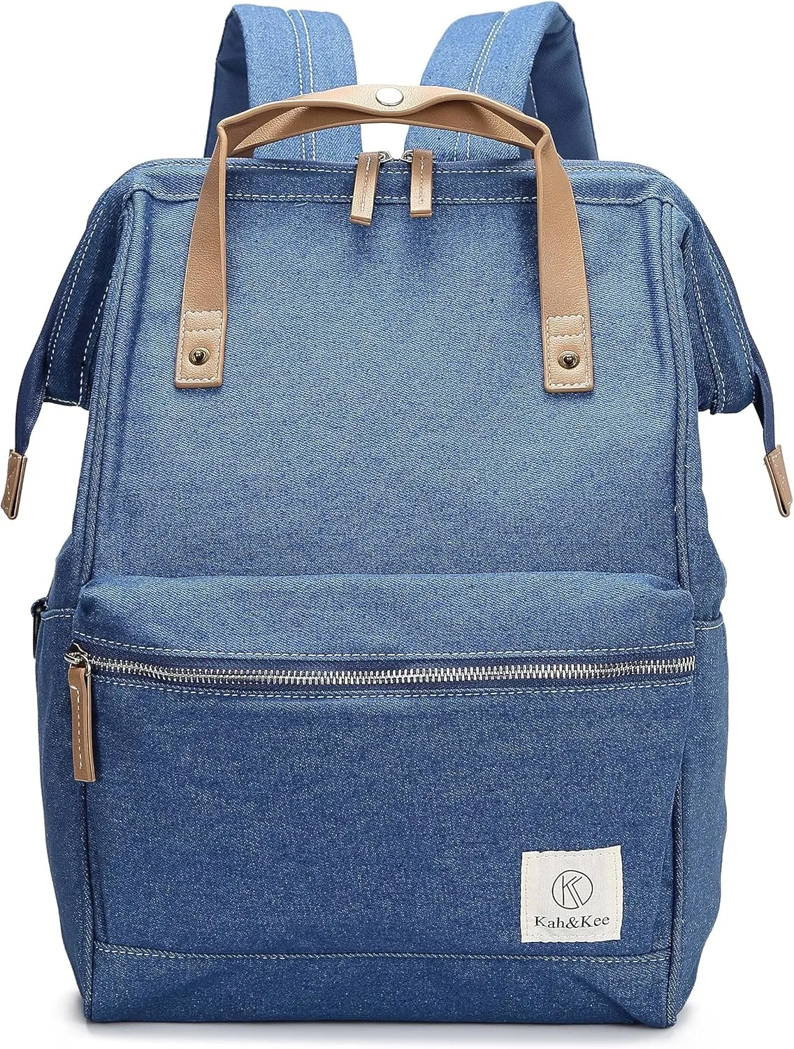 Kah&Kee Polyester Travel Backpack Functional Anti-theft School Laptop for Women Men (Denim Blue, Medium)
