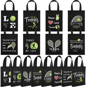 Kajaia 24 Pcs Reusable Goodie Favor Bags Non Woven Party Decor Birthday Party Supplies (Tennis)