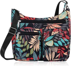 Kamo Crossbody for Women - Multi-pocket Shoulder Lightweight Messenger Casual Printed Purse Handbag Travel Bag