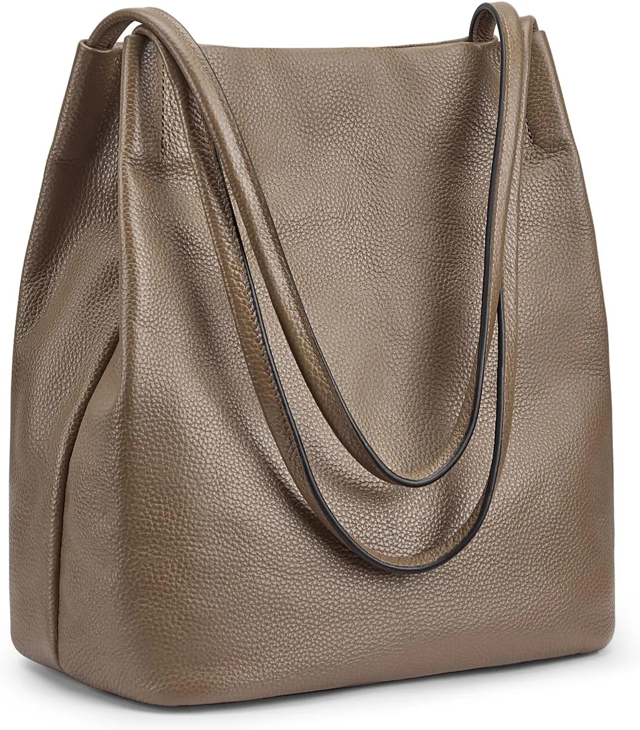 Kattee Women Soft Genuine Leather Totes Shoulder Bag Purses and Handbags with Top Magnetic Snap Closure