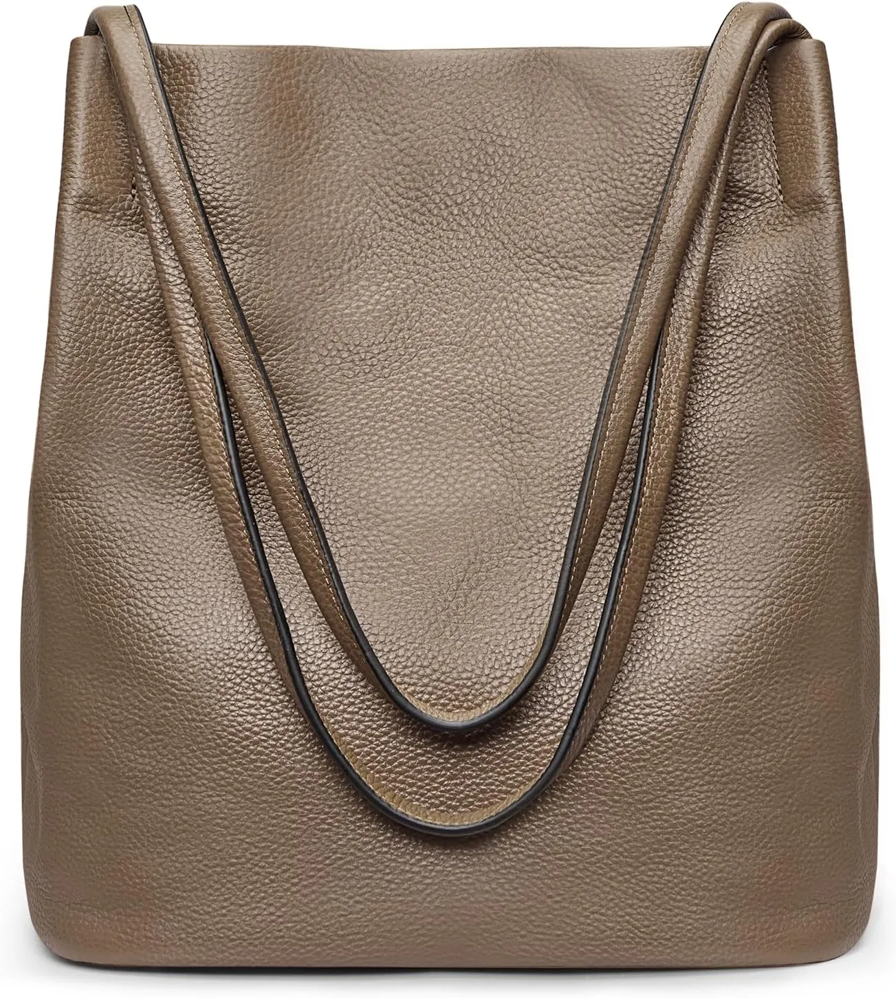 Kattee Women Soft Genuine Leather Totes Shoulder Bag Purses and Handbags with Top Magnetic Snap Closure