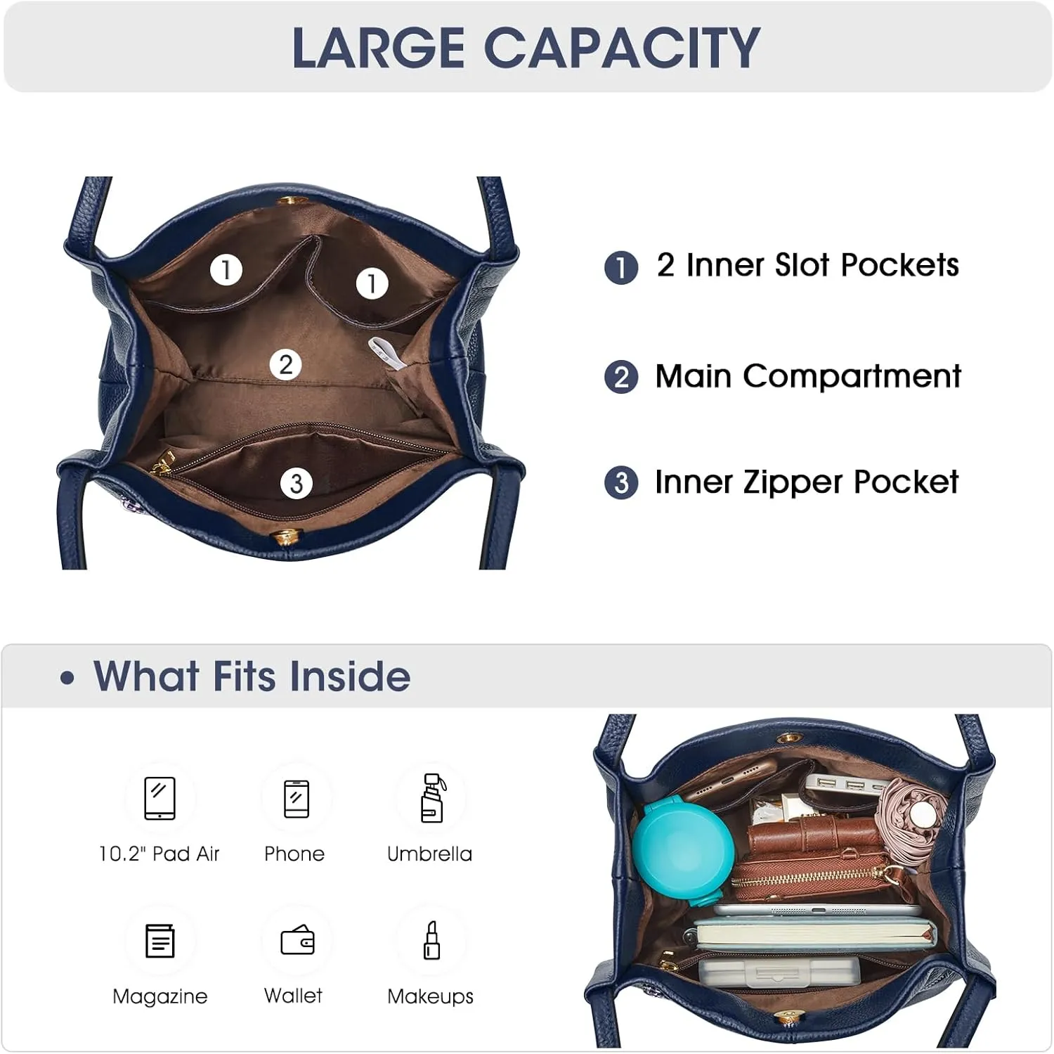 Kattee Women Soft Leather Totes Shoulder Bag Purses and Handbags with Top Magnetic Snap Closure