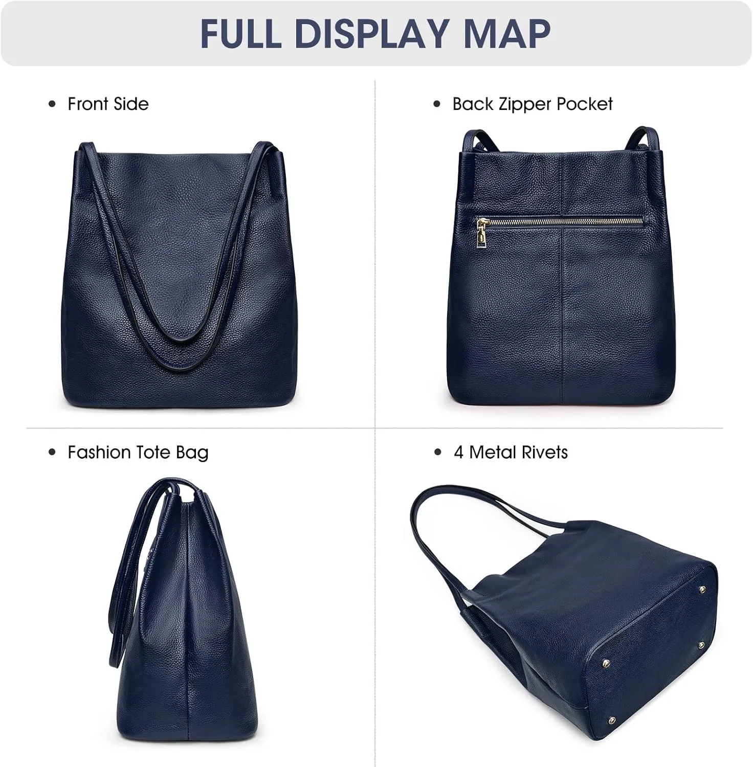 Kattee Women Soft Leather Totes Shoulder Bag Purses and Handbags with Top Magnetic Snap Closure