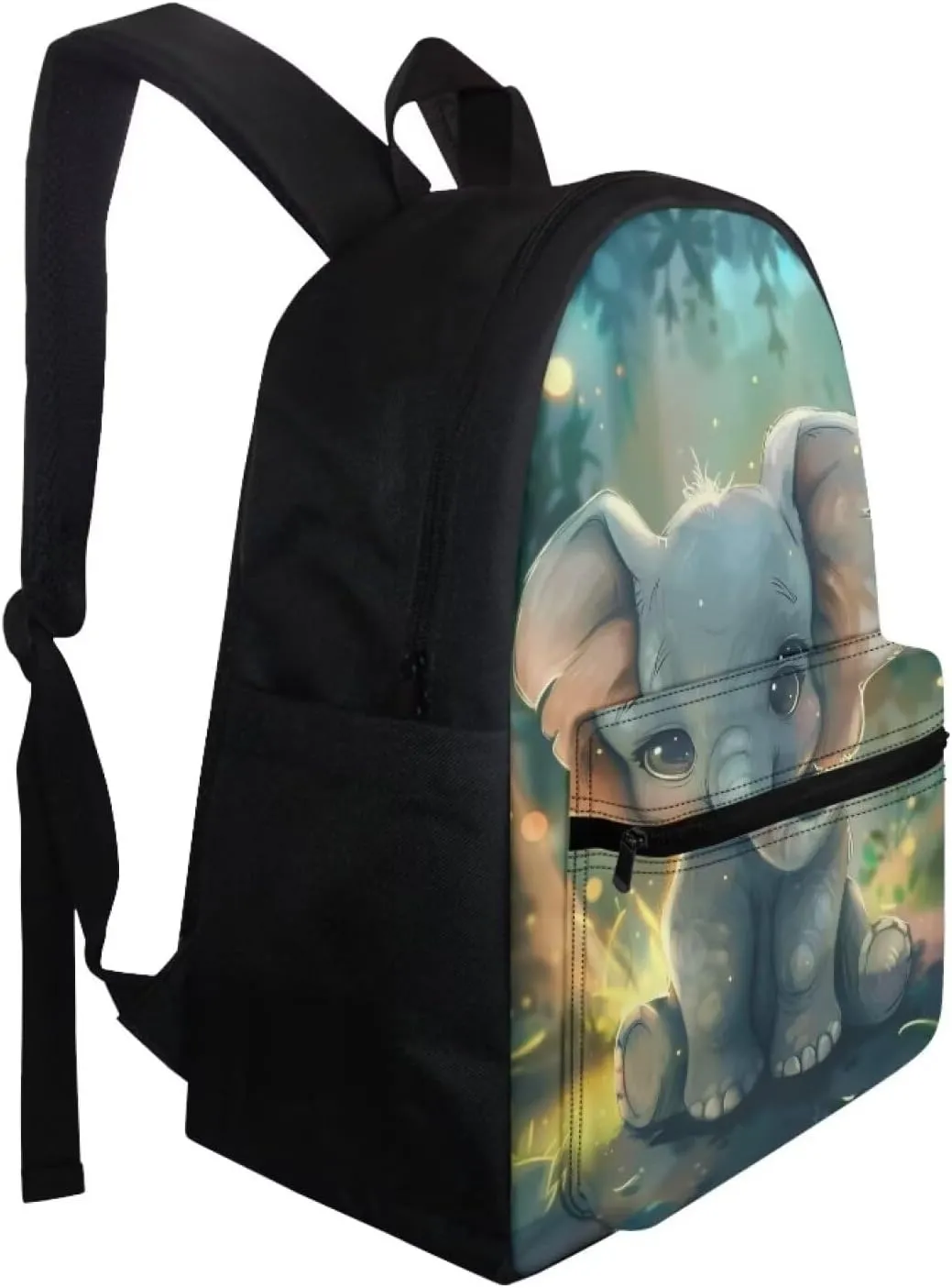 Kawaii Elephant Backpack Set for Girls 8-12 Backpack for School Large Capacity Rucksack Insulated Lunch Bag Pen Case for Outdoor Travel Picnic