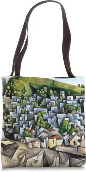 Kayakoy Historical Settlement Geometric Art Tote Bag