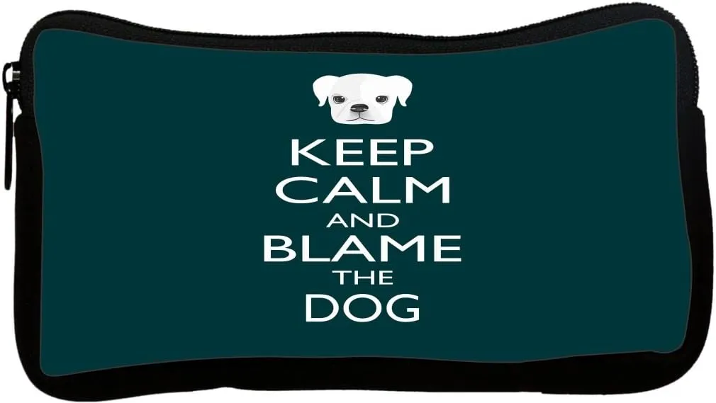 Keep Calm and Blame The Dog - Green Color Design Neoprene Pencil Case (pc752)