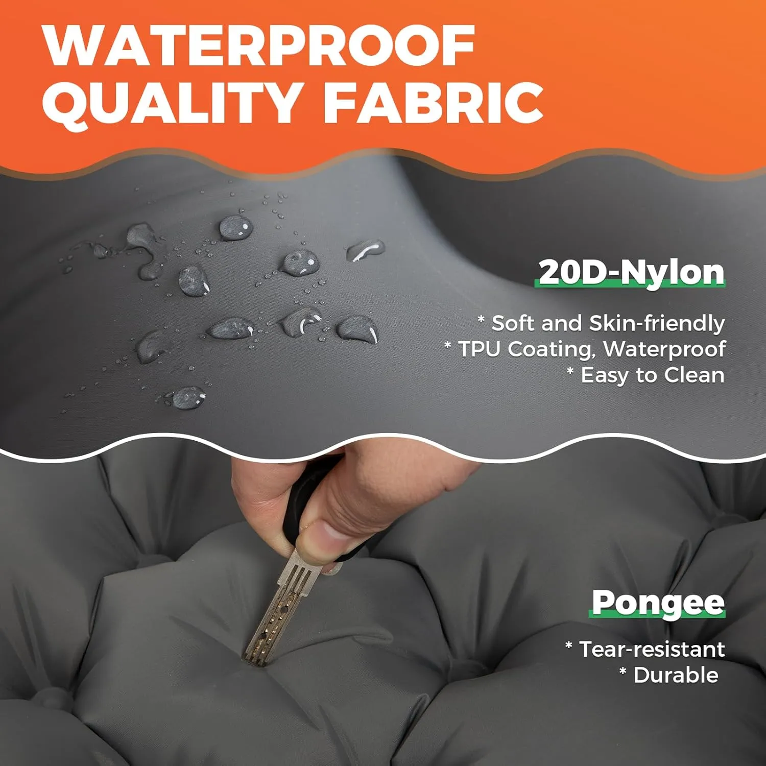 KingCamp Self Inflating Camping Mattress with Built-in Foot Pump, Connectable Durable Inflatable Sleeping Mat with Pillow, Compact Camping Air Mattress for Hiking