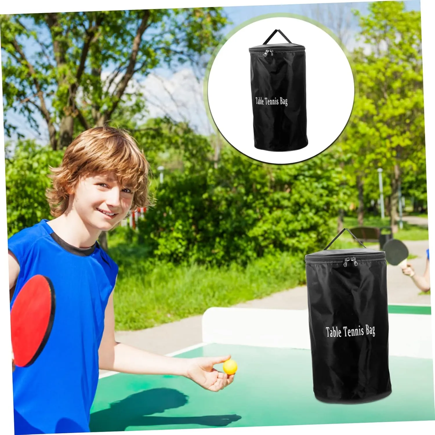 Kisangel Table Tennis Bag Storage Bag Organizer Outdoor Table Tennis Zip Lock Organizer Light Backpack Soccer