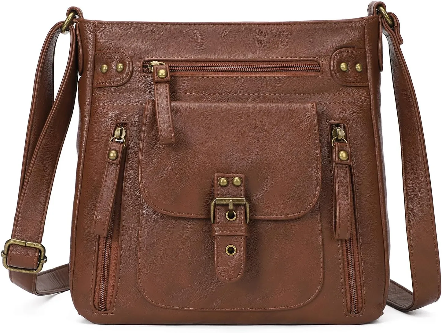 KL928 Crossbody Bags for Women, Multi Pocket Shoulder Bags, Medium PU Leather Cross Body Purses