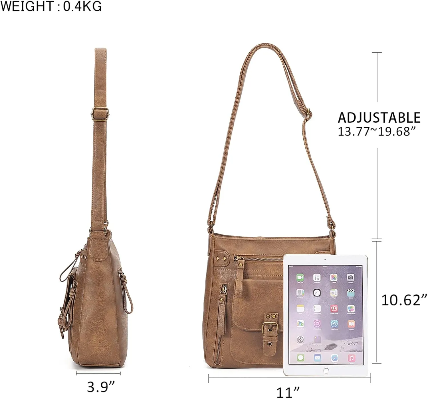 KL928 Crossbody Bags for Women, Multi Pocket Shoulder Bags, Medium PU Leather Cross Body Purses