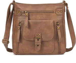 KL928 Crossbody Bags for Women, Multi Pocket Shoulder Bags, Medium PU Leather Cross Body Purses