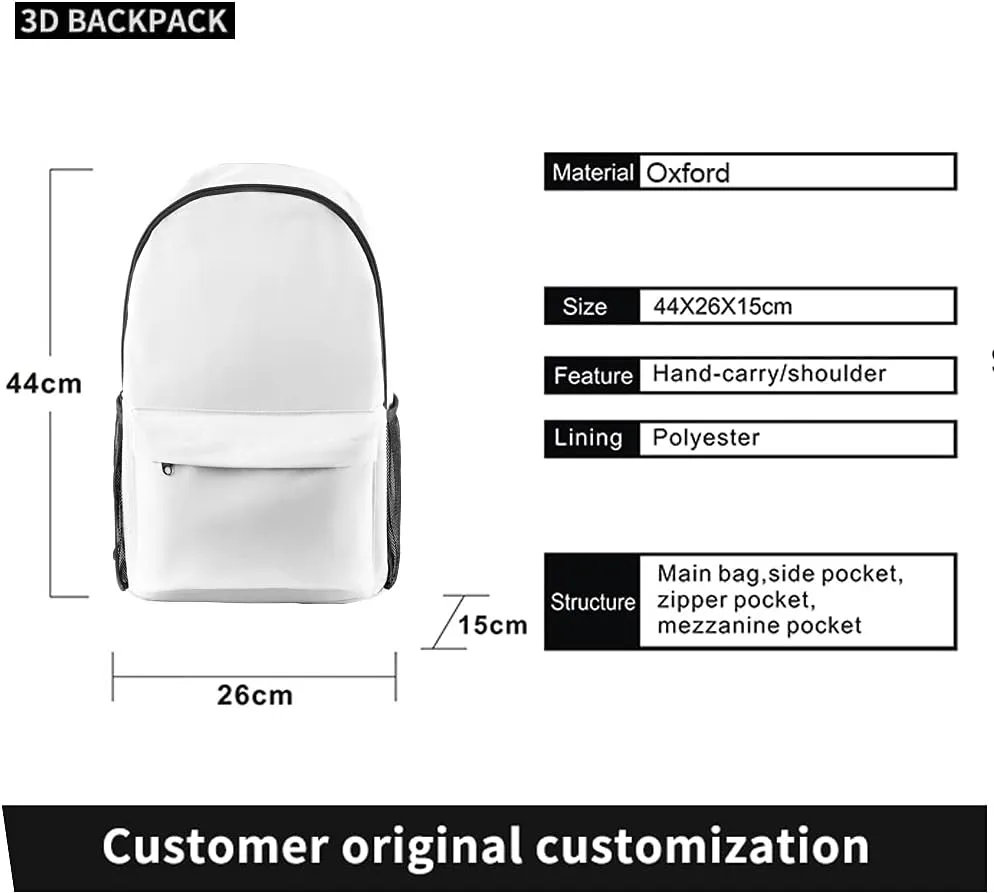 Kotaro Lives Alone backpack Denim bag Oxford Cloth Travel Bag Casual Unisex Stylish Shoulder Bag (WP07734X07,One size)