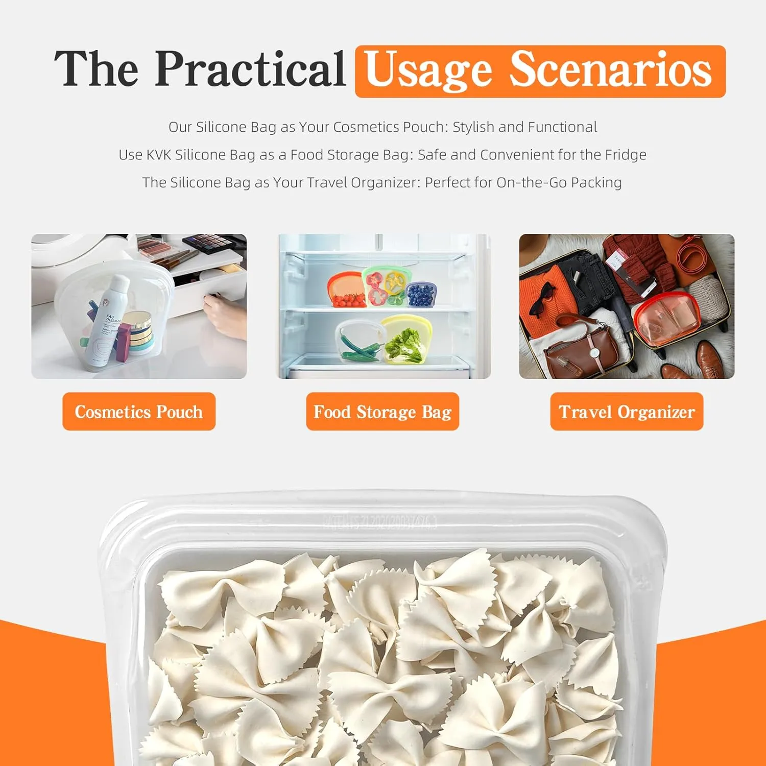 KVK Platinum Silicone Reusable food storage Bags Multipack - 12 Pcs clear freezer storage containers, Double Lock Seal Leakproof reusable snack bags- Oven Dishwasher Freezer Safe - Mix Dark Color