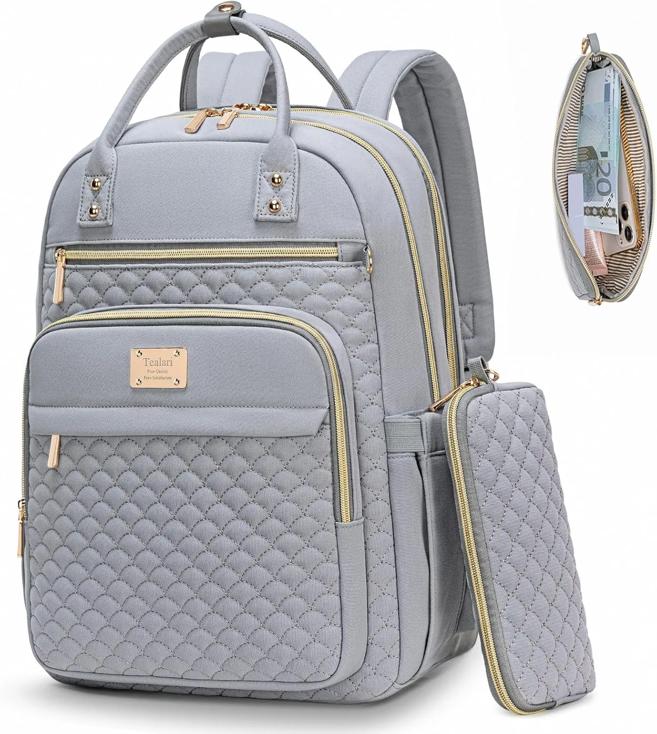 Laptop Backpack for Women,15.6 Inch Laptop Backpack for Work,Water Resistant Travel Backpack,College Bookbag with Wallet