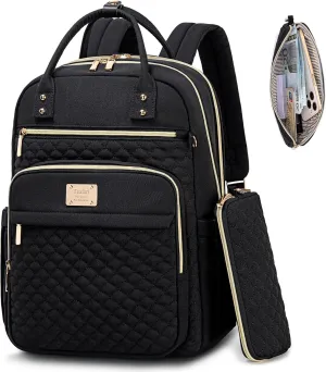 Laptop Backpack for Women,15.6 Inch Laptop Backpack for Work,Water Resistant Travel Backpack,College Bookbag with Wallet