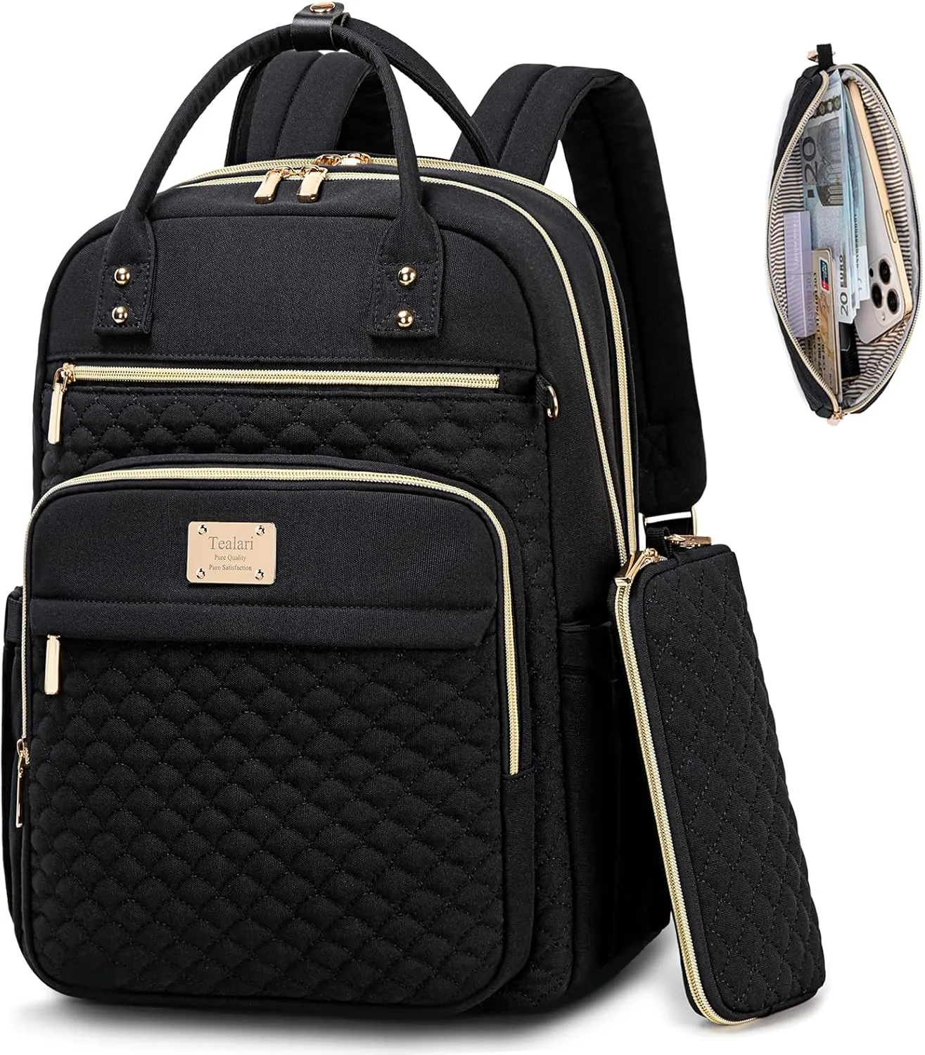 Laptop Backpack for Women,15.6 Inch Laptop Backpack for Work,Water Resistant Travel Backpack,College Bookbag with Wallet