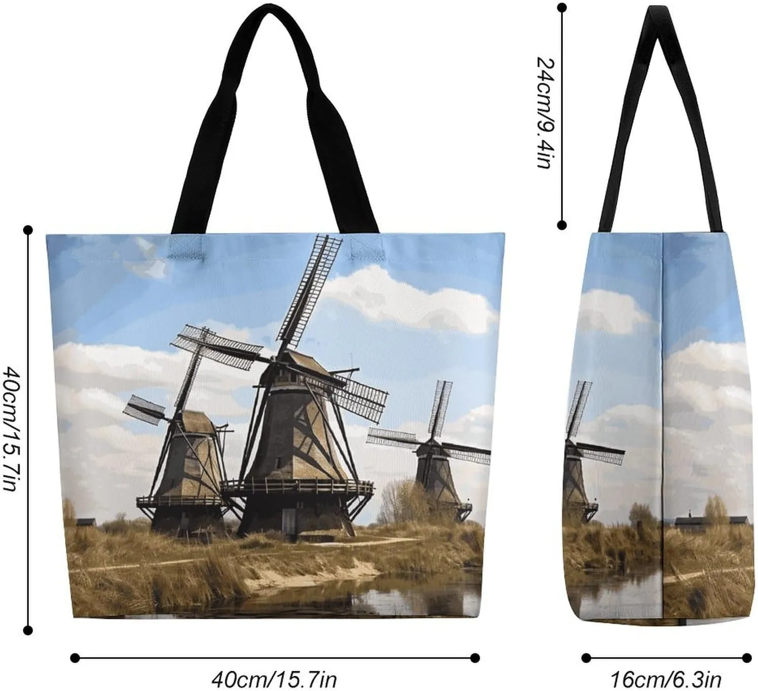 Large Capacity Shopping Bag Vintage Leopard Flower Canvas Grocery Bags Foldable Tote Bag