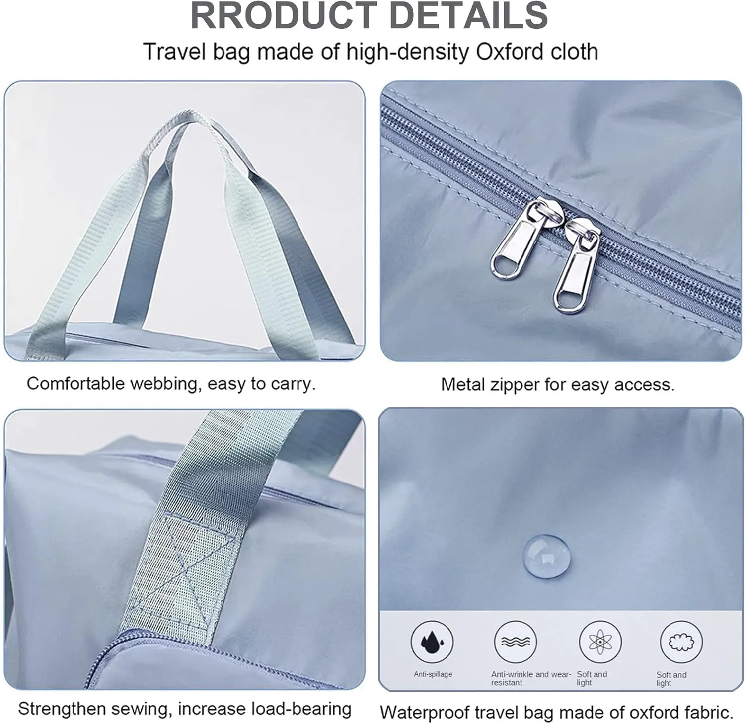 Large Capacity Travel Bag, Foldable Travel Bag, Expandable Travel Duffel Bag, Collapsible Waterproof Large Capacity Travel Handbag, Overnight Bag for Women and Man