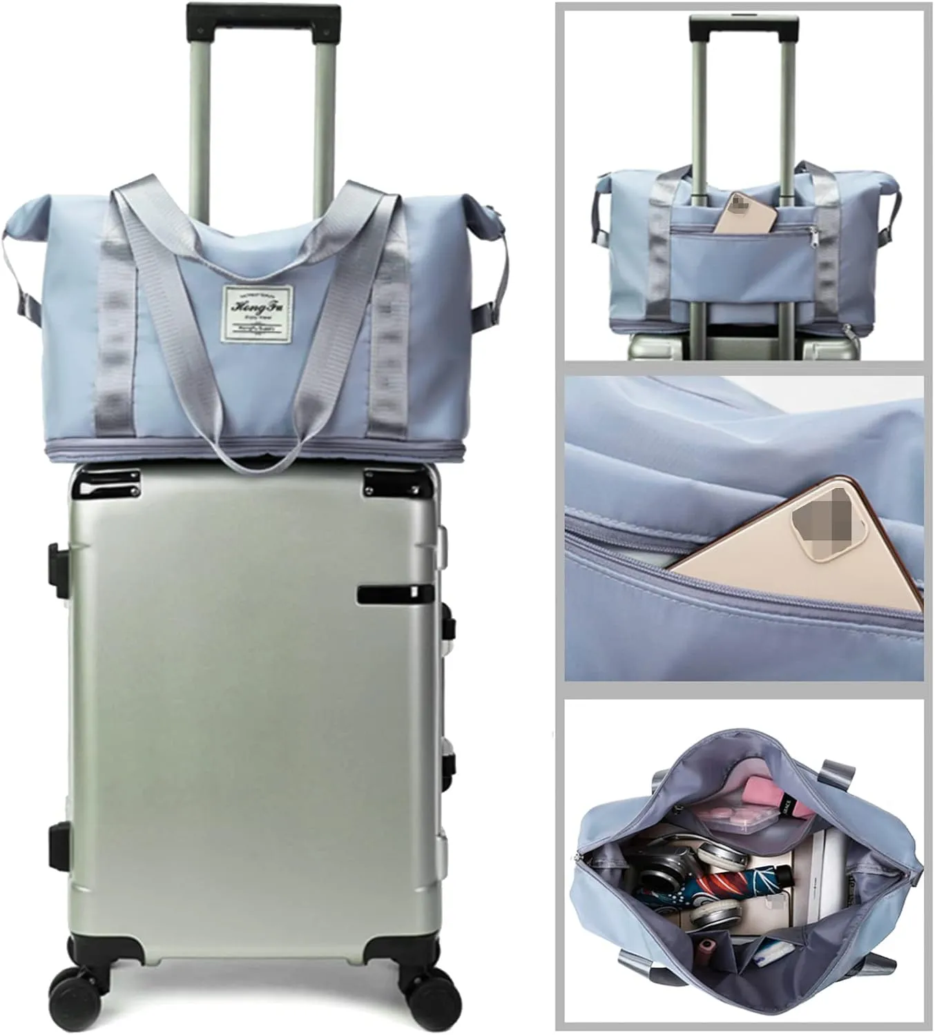 Large Capacity Travel Bag, Foldable Travel Bag, Expandable Travel Duffel Bag, Collapsible Waterproof Large Capacity Travel Handbag, Overnight Bag for Women and Man